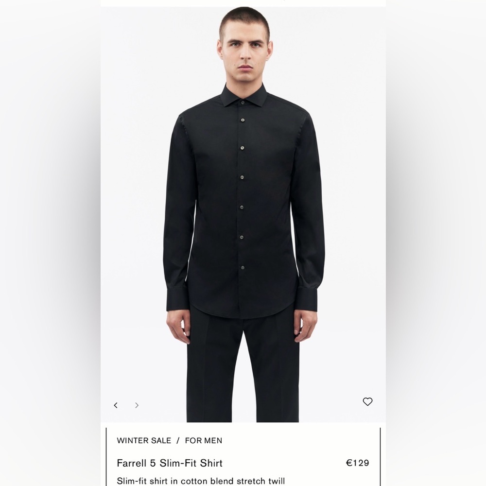 Tiger of Sweden Farrell 5 Slim-Fit Shirt . NEW